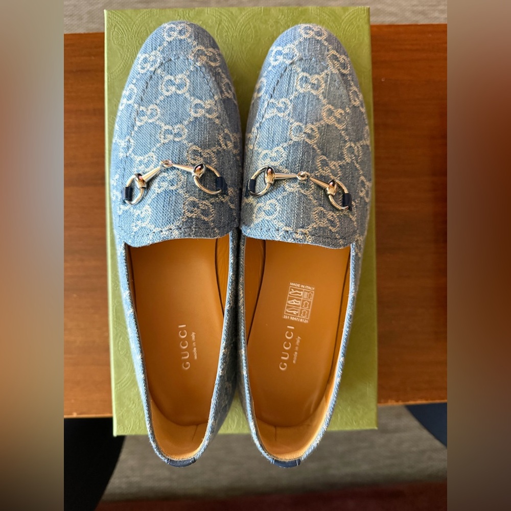 Gucci Princetown Loafers Blue Denim GG